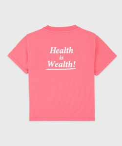 Health is Wealth Kids T-Shirt Cotton Candy/White