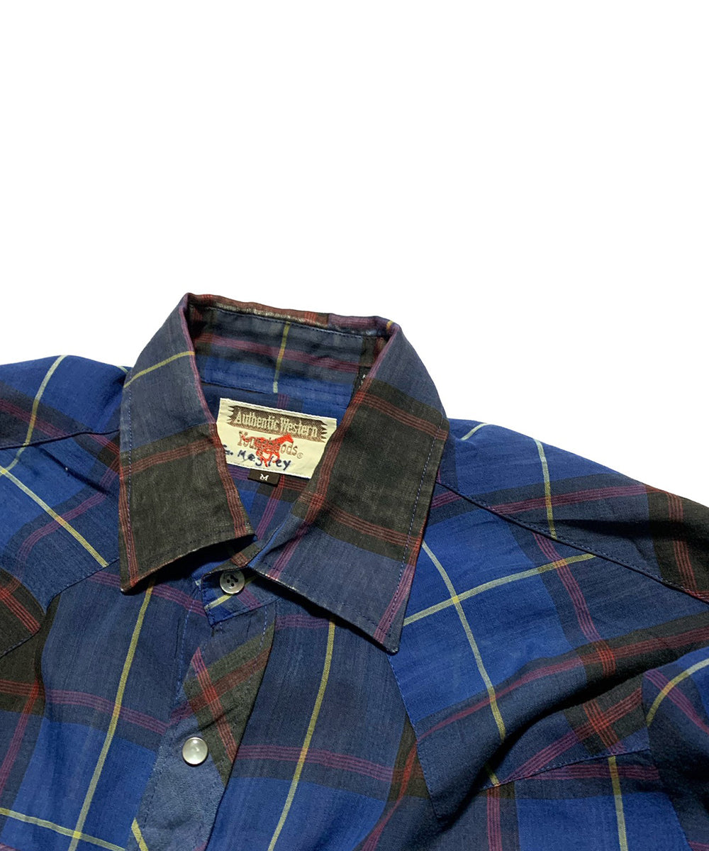 1980s Polyester Check Western Shirt