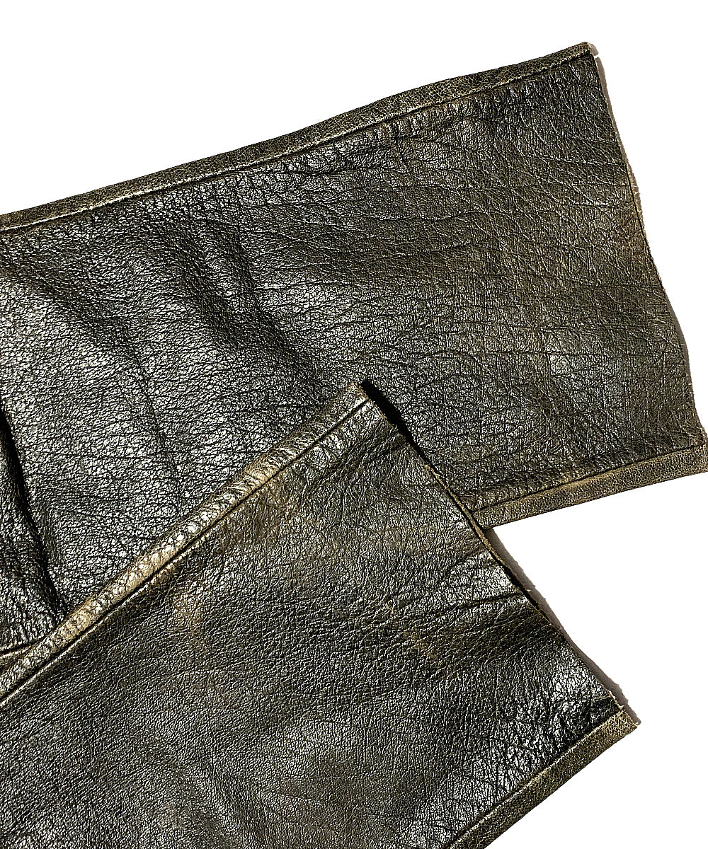 Design Cut off Leather pants