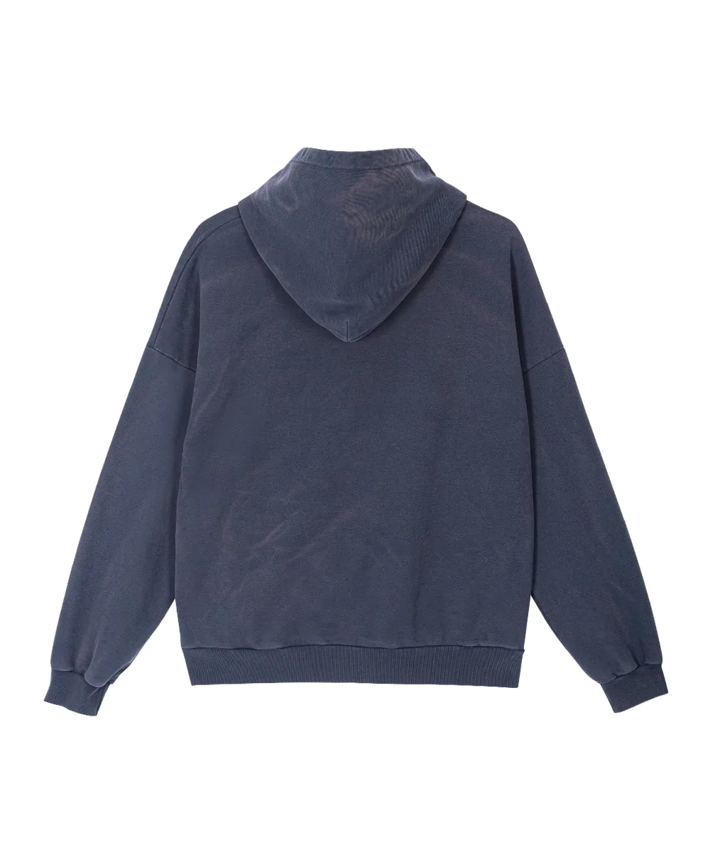 EMBROIDERED LOGO SPRAY WASHED HOODIE