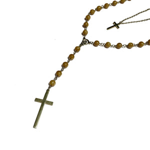 Matte Rosary necklace/Brown