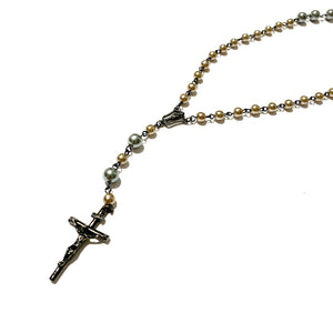 Bi Color Pearl Rosary Necklace