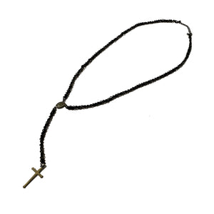 String Rosary Necklace  Black
