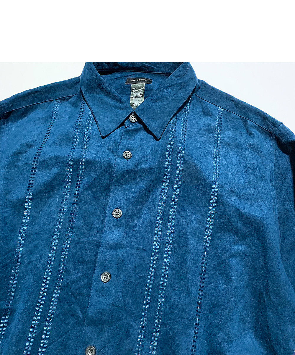 Stitched suede shirt
