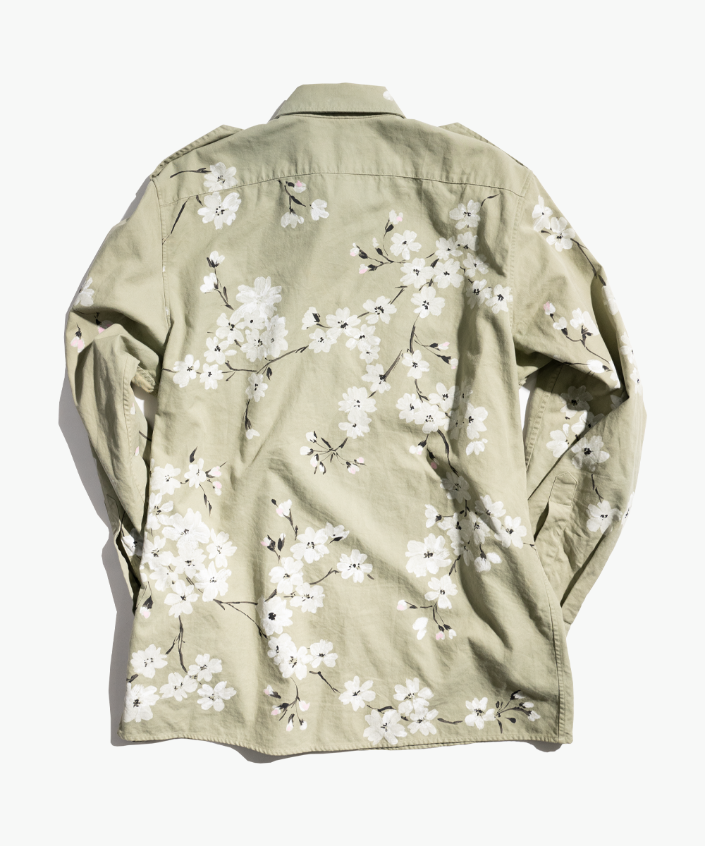 GUCCI by TOM FORD Floral Handpainted Military Cargo Shirt