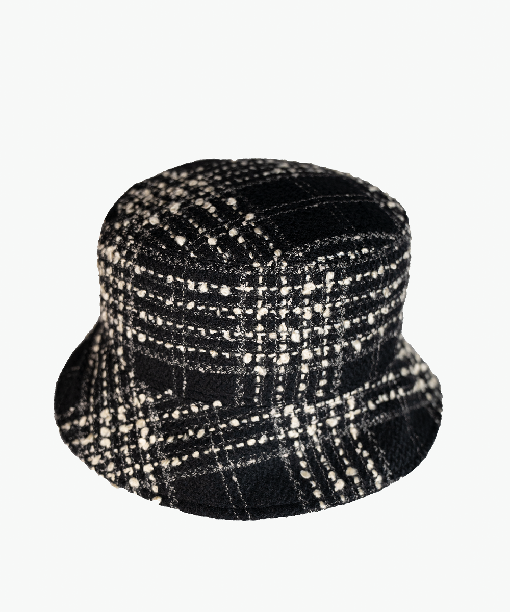 Bouclé Check Lampshade Hat